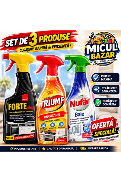 Sano Set 3 Produse Nufar 500ml+Triumf 500ml+Nufar Baie 500ml