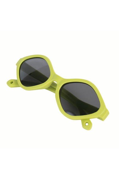 PETIT-ATELlER Kids Flexible Rubber Hexagon Sunglasses Neon Lime Yellow Green ...