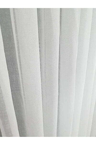 Brillant Ecru Color Natural Linen Look Tulle Curtain Ecru 1/3 Dense Pleated H...
