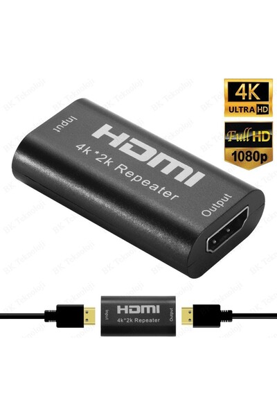 Derwell HDMI Repeater Ara Uzatıcı 60HZ 4K Sinyal Yükseltici 40 Metre Kablo Hd...