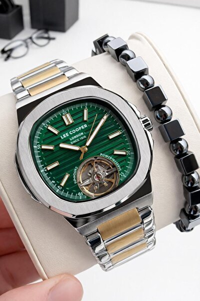 Lee Cooper Automatic Men's Wristwatch 50 Mt Water-Resistant Steel Band Bracel...