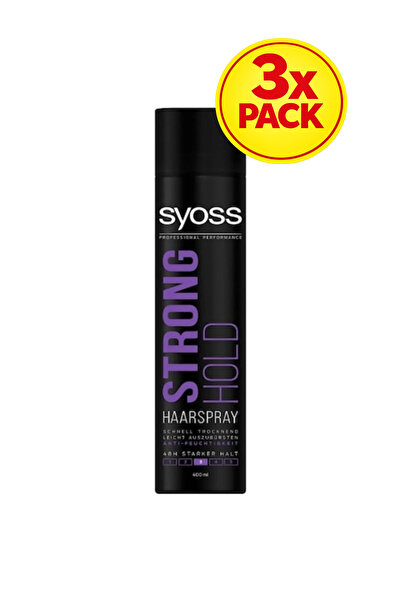 Syoss Fixativ de păr cu fixare puternică, Syoss, 400 ml, pachet de 3 bucăți