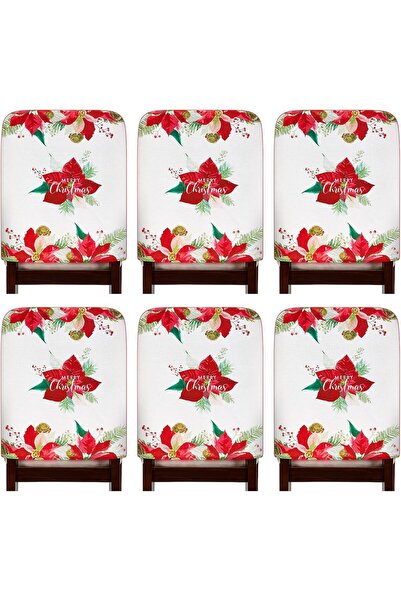 Tatuo 6pcs Christmas Chair Backrest Covers For Dining Chairs