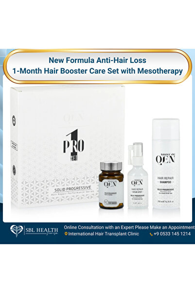 MUST DE QEN مجموعة العناية اللاحقة لزراعة الشعر من 3 خطوات - شامبو، بخاخ سيرو...