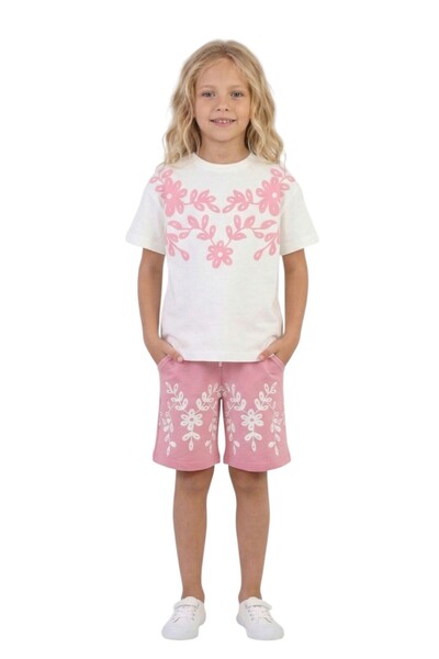 ERDEM KIDS Girl's Two-Piece Set P Cotton U Top and Bottom Two-Piece Set