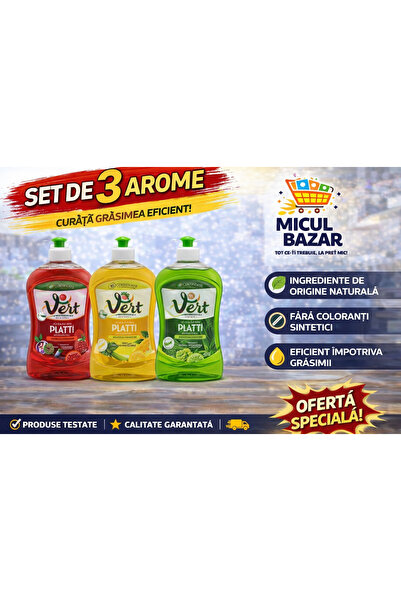 Chanteclaire Pachet 3xDetergent Vase Chantecliar Vert 500ml