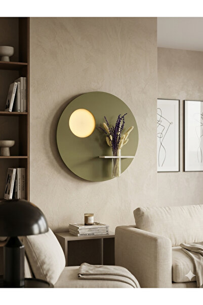 SERENGETI ART SÜMBÜL (50 CM) AHŞAP PİLLİ LEDLİ İSKANDİNAV TARZI DUVAR RAFI MO...