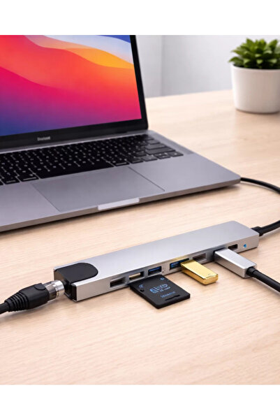 CT STONES Type C Hub Multiplexer 8 Port USB HDMI Rj45 Card Reader