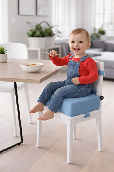 mc.pierobaby Chair Booster Cushion Baby Chair Booster Cushion Leather 34X10 Blue