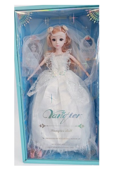 Flower Toys Gelinlikli Gerçekçi Oyuncak Bebek Aksesuarlı 60 Cm