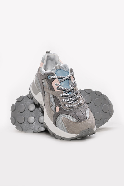 Ayakkabıhane Quality Genuine Leather Gray Women's Sports Sneakers Shoes Ah083...