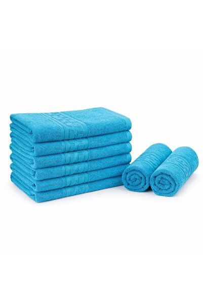 CumparaMisim Set of 8 small towels 30x50cm, 100% Pakistani Cotton , 400g, Blue