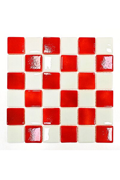 MozaiKristaL Tüm yüzeyler için 50x50mm. Kırmızı-Beyaz Damalı, 31,5x31,5cm. Ca...
