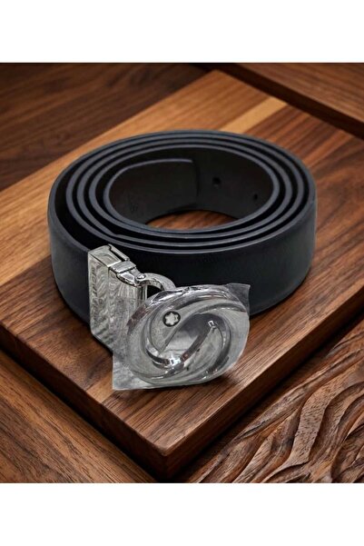 gucca Round Buckle Belt Black