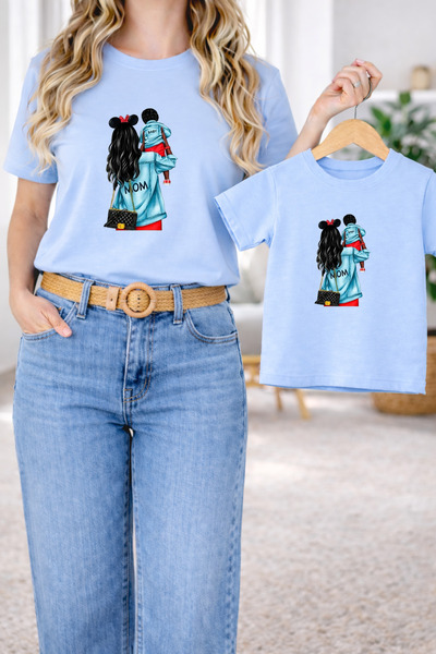 LORVEX T-Shirt Mother Daughter Combination Oversized – Mother & Child Twin T-...