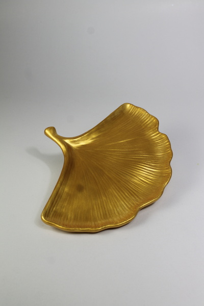 Lusora Design Ginkgo Metallic Decorative Leaf Plate |   Candle Holder, Jewelr...