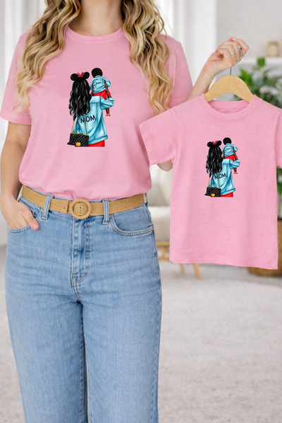 LORVEX Tricou Mamă-Fiică Combinație supradimensionat – Mamă și Copil Twin tri...