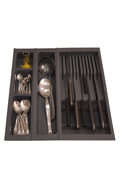 Adilon Mutfak, Modüler Bıçaklıklı Set, Antrasit, 41 x 48 cm (Boydan 3,5 cm Ke...
