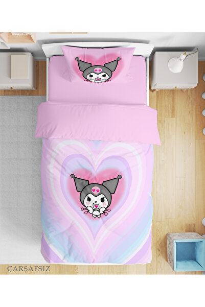 Erays Home Kuromi Patterned 3D Digital Printed Single Girl's Duvet Cover Set ...