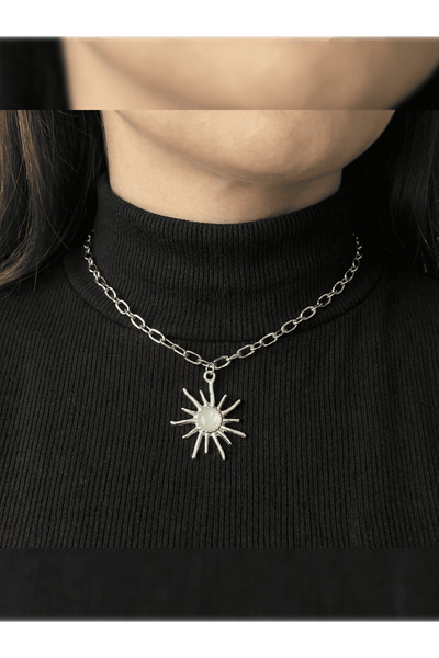 PURE BERRY Big Star Silver Color 45cm Necklace