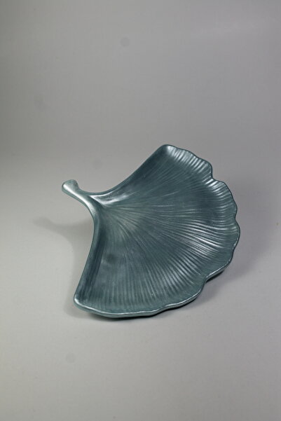 Lusora Design طبق زخرفي معدني على شكل أوراق الجنكو |   حامل شموع، طبق مجوهرات...