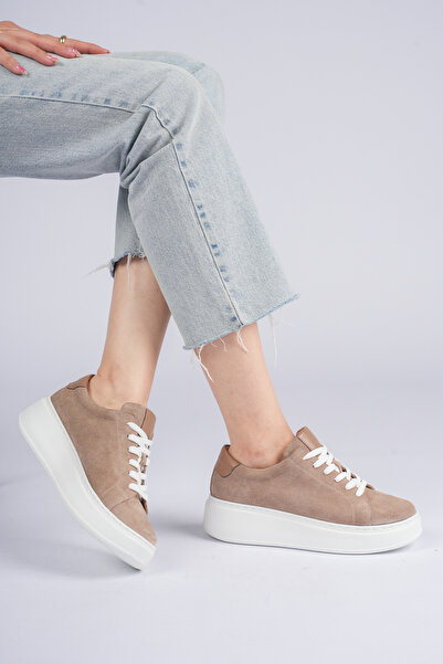 Cefi Shoes حذاء نسائي أنيق حذاء رياضي جلد جلد سويدي إندر جلد كومفورت واي نعل ...