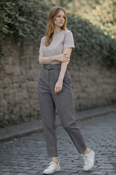 HALEY High Waist Double Fabric Trousers Straight Cut Stylish Comfortable