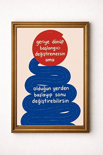 BuzzDesigns Motivasyon Yazılı Minimal Tasarım Dekoratif Duvar Tablosu (Çerçev...