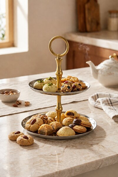 Marla Life 2 Katlı Sunumluk – Şık Servis Tabağı, Çikolata & Kurabiye Standı, ...