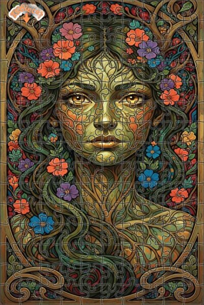 Esranın Dünyası Mother Nature Oil Painting Lookalike Art Nouveau Wooden Puzzl...