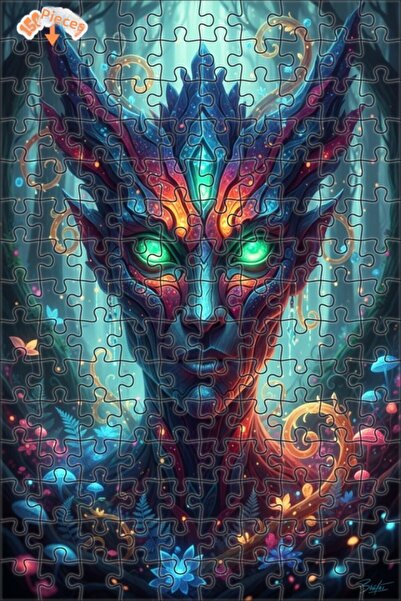Esranın Dünyası Mysterious Forest Fairy Digital Art Print Wooden Puzzle 150 P...