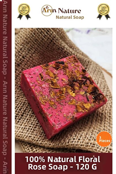 Carlburn # Rose Soap 100% Natural Beautifully Scented Hand Face Hair Body Ori...