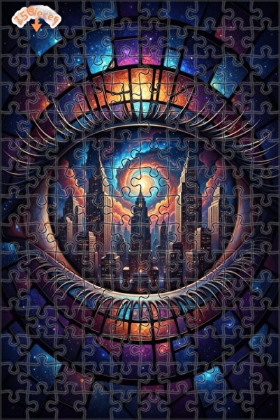 Esranın Dünyası City of the Galaxy Beyond the Eyes Oil Painting Look Art Puzz...