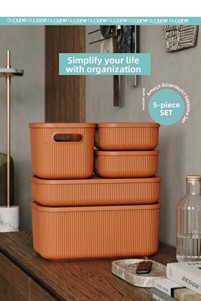 DUO LİNE HAUSEHOLD UTENSİLS Multi-Purpose 5-Piece Organizer Storage Set with ...