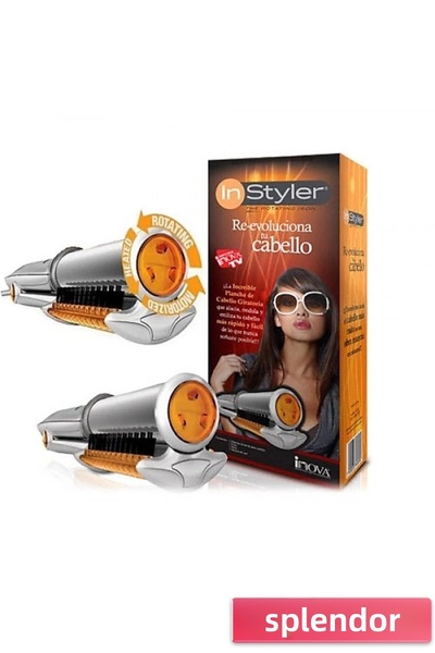 esplendor مجموعة فرشاة السيلوليت من إنستايلر مع مكواة دوارة وشعر الحصان - تشك...