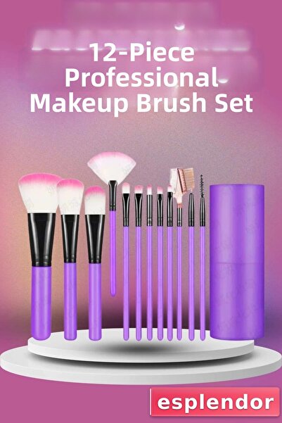 esplendor 12 Pieces Professional Makeup Set Soft Bristles Suitable for Face a...