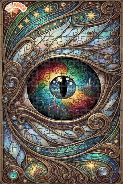 Esranın Dünyası Visual Detailed Piranha Eye Double-Layer Framed Wooden Puzzle...