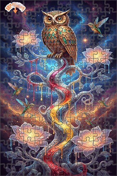Esranın Dünyası The Owl and the Hummingbirds of the Enchanted Forest Oil Pain...