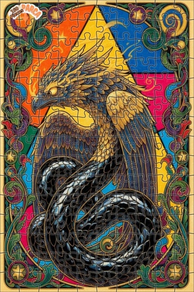 Esranın Dünyası Magical Snake Eagle Art Double-Layer Framed Wooden Puzzle 150...