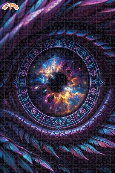 Esranın Dünyası Cosmic Eye Oil Painting Lookalike Double-Layer Framed Wooden ...