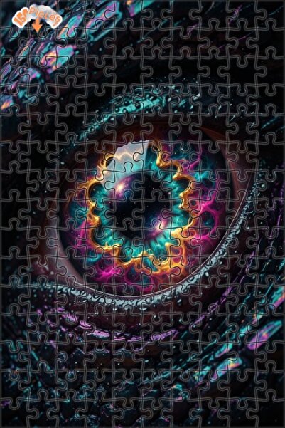 Esranın Dünyası Eye of the Universe Oil Painting Lookalike Double-Layer Frame...