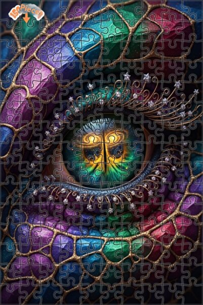 Esranın Dünyası Dragon Eye Colorful Crystal-Looking Digital Double-Layer Fram...