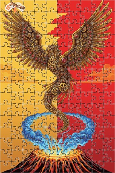 Esranın Dünyası Mechanical Phoenix Double Layer Framed Wooden Puzzle 150 Piec...