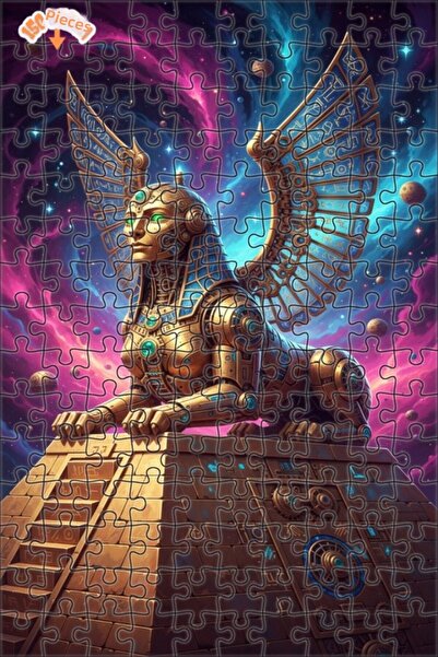Esranın Dünyası Mechanical Sphinx Space Art Double-Layer Framed Wooden Puzzle...