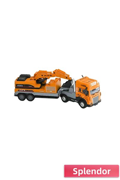 esplendor Klx800-248 1:24 Backhoe Carrying Truck with Friction Light and Music