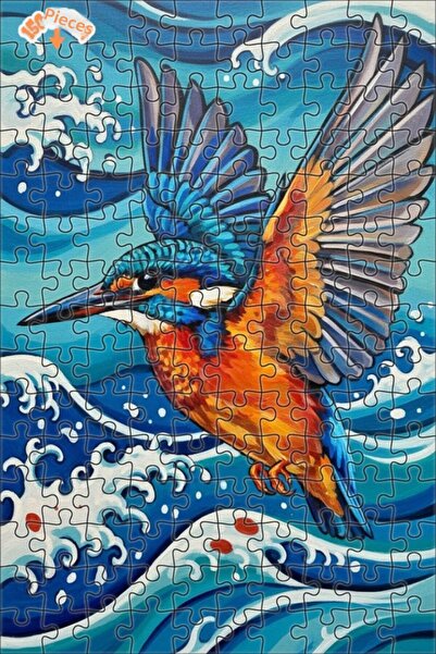 Esranın Dünyası لغز خشبي ملون بألوان زاهية على شكل طائر ياكاموز على الأمواج، ...