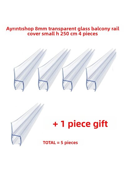 AYRINTISHOP Garnitură pentru sticlă balcon 8mm sticlă mică h 250CM - 4 bucăți...