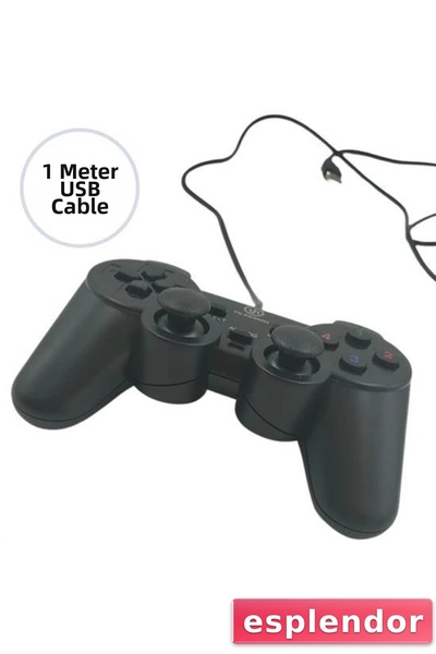 esplendor مقبض ألعاب الكمبيوتر السلكي المزود بمنفذ USB مع تحكم تناظري واهتزاز...