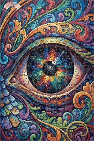 Esranın Dünyası Universal Eye Oil Painting Lookalike Wooden Puzzle Double-Lay...