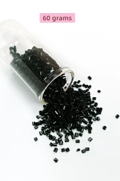 Royaleks خرز زجاجي مقطع 2 ملم - 60 جرام - أسود